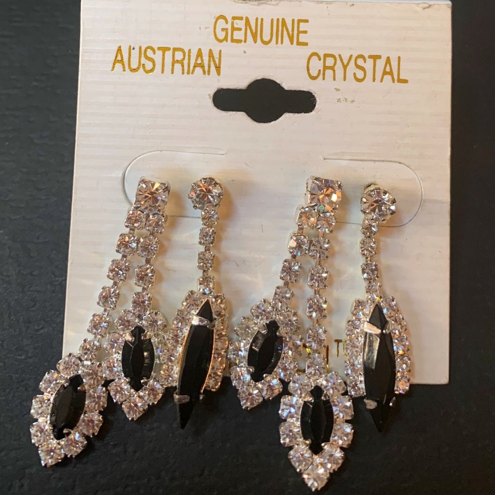 Charleston Genuine Austrian Crystal Earrings  2 pairs
